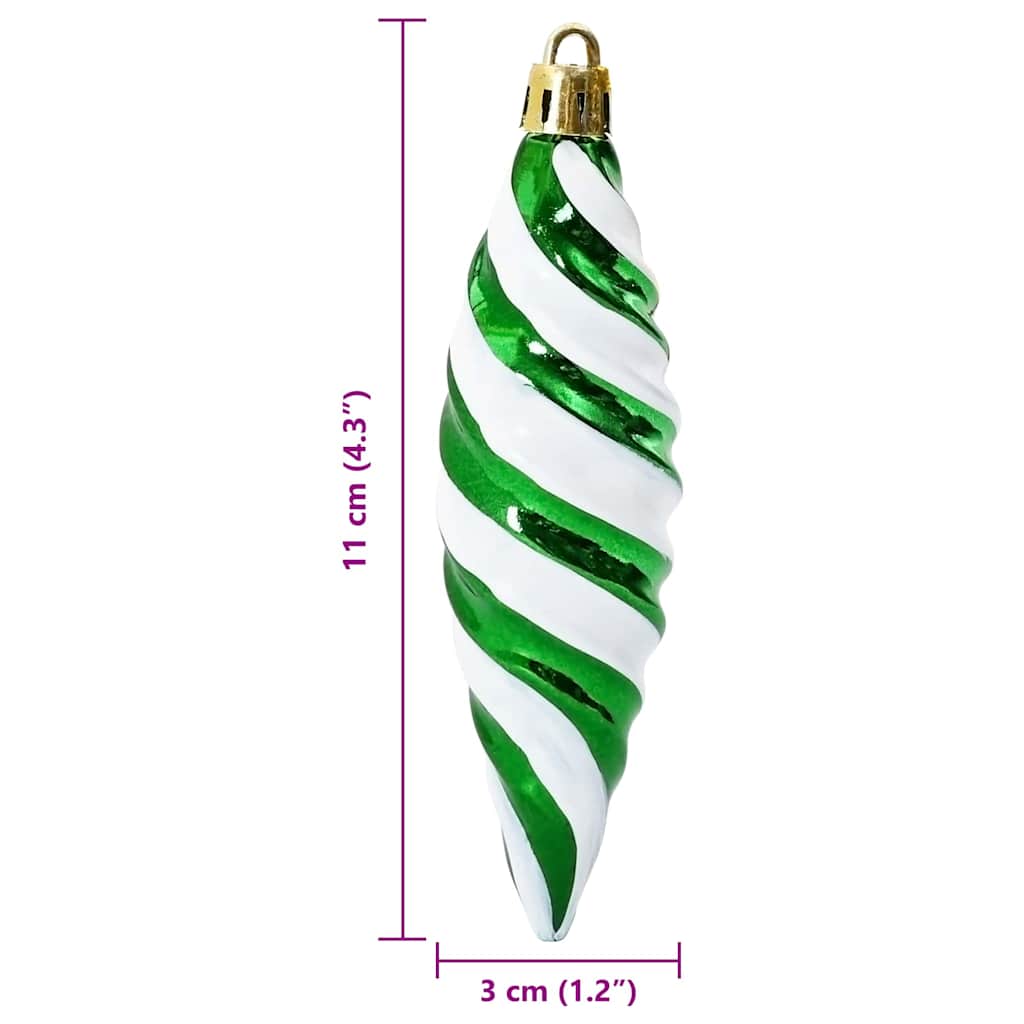 Christmas Spiral Shape Ball 40 pcs Green